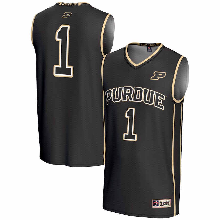 Male GameDay Greats #1  Black Purdue Boilermakers  Lightweight Basketball Jersey