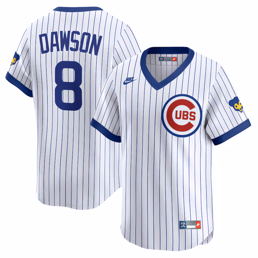 Men's Chicago Cubs Andre Dawson Nike White Throwback Cooperstown Collection Limited Jersey