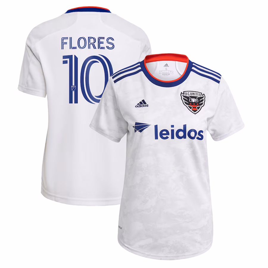 Women's D.C. United Edison Flores adidas White 2021 The Marble Replica Player Jersey