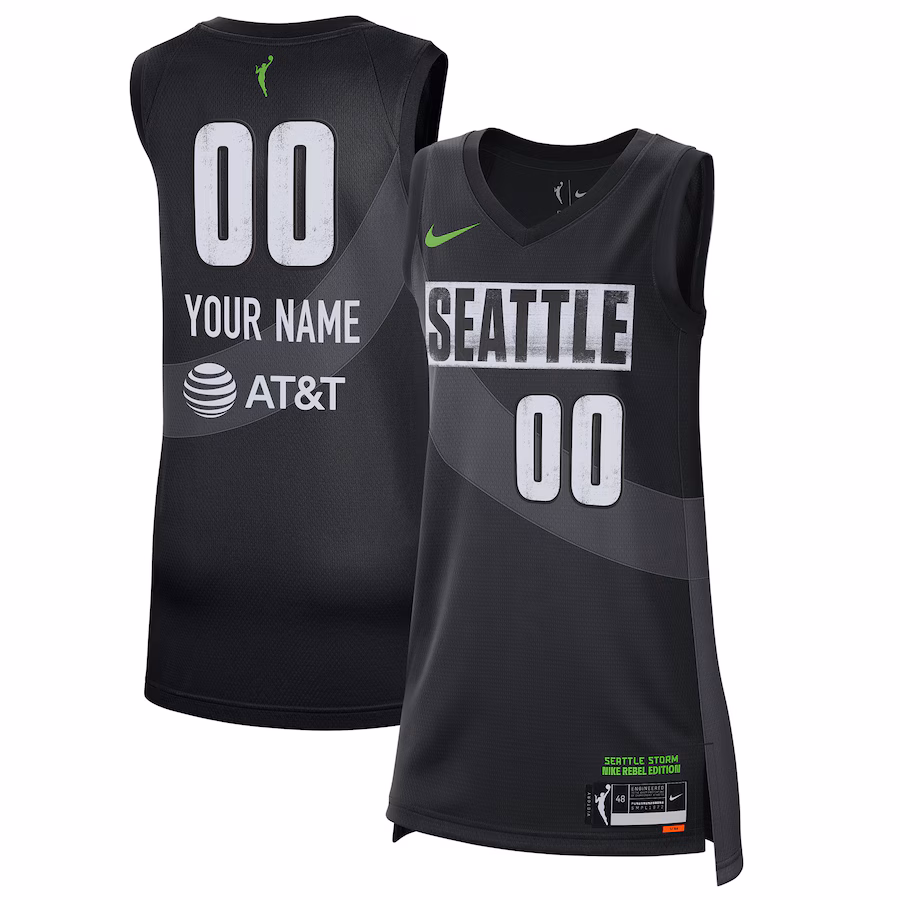 Unisex Seattle Storm Nike Black 2021 Rebel Edition Victory Custom Jersey
