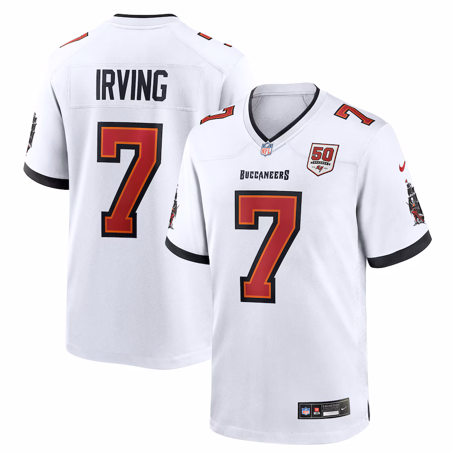 Men's Tampa Bay Buccaneers Bucky Irving Nike White 50th Season White Game Jersey