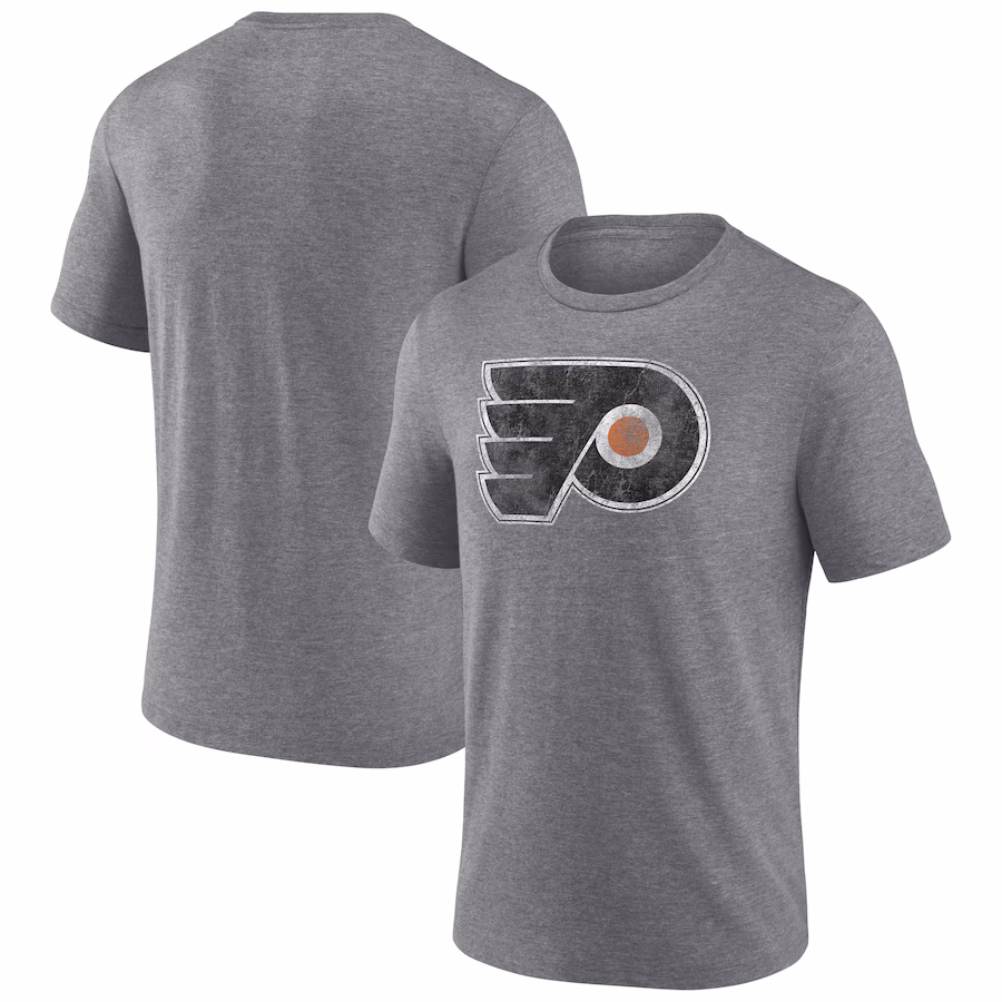 Men's Philadelphia Flyers Heather Gray Wraparound Tri-Blend T-Shirt