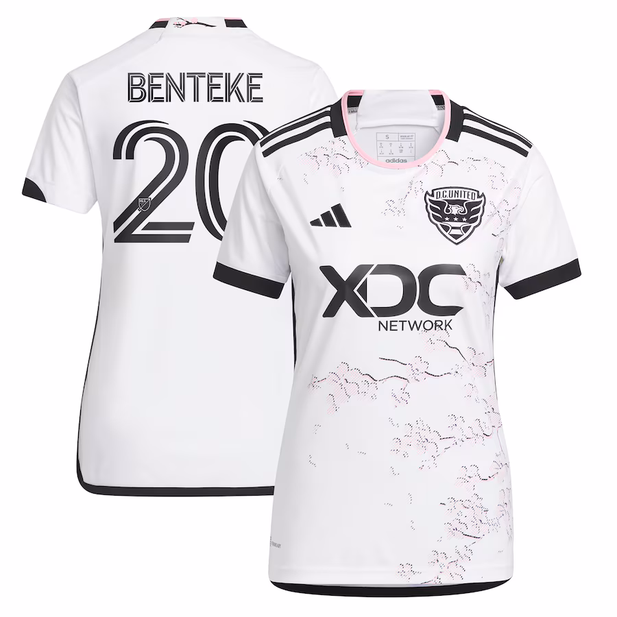 Women's D.C. United Christian Benteke adidas White 2023 The Cherry Blossom Kit Replica Player Jersey