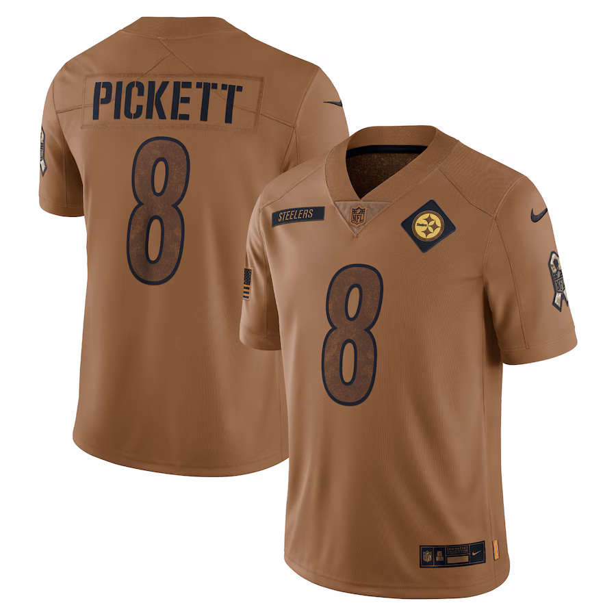 Men's Pittsburgh Steelers Kenny Pickett Nike Brown 2023 Salute To Service Limited Jersey