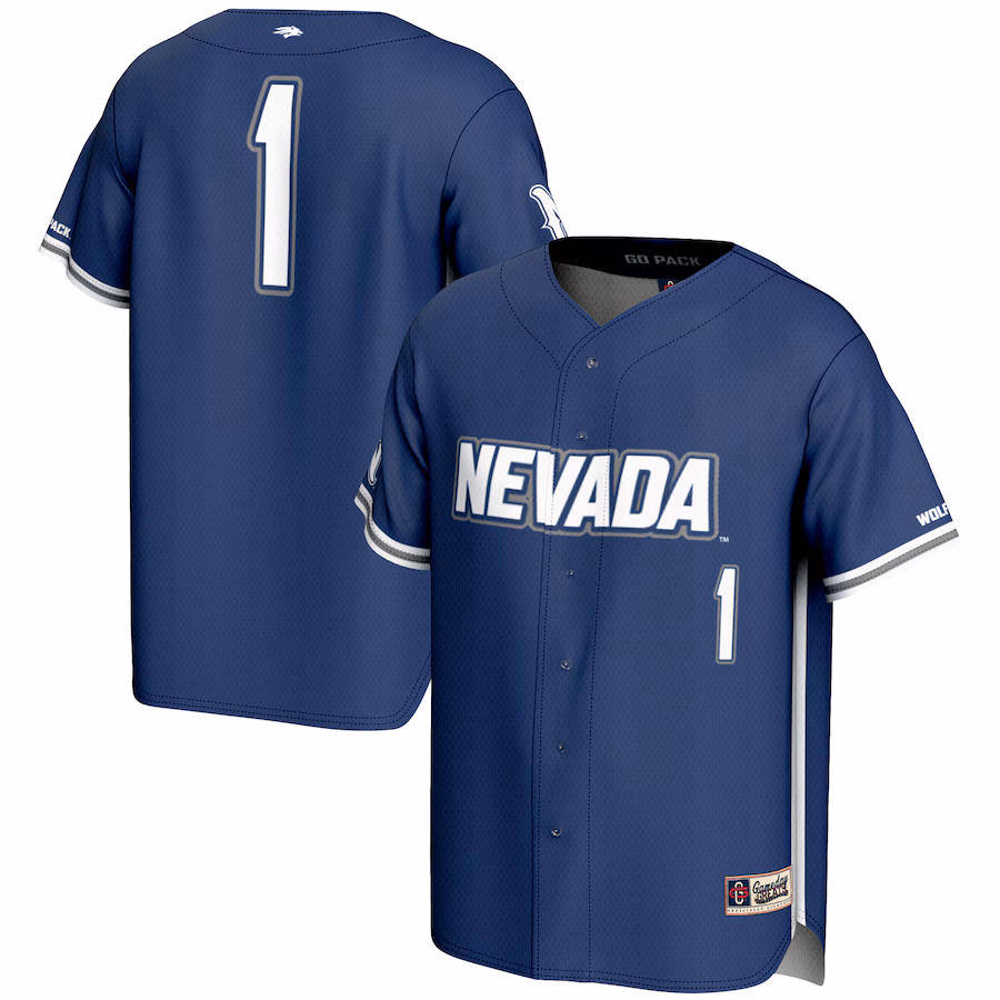 Men's GameDay Greats #1 Navy Nevada Wolf Pack Lightweight Baseball Fashion Jersey