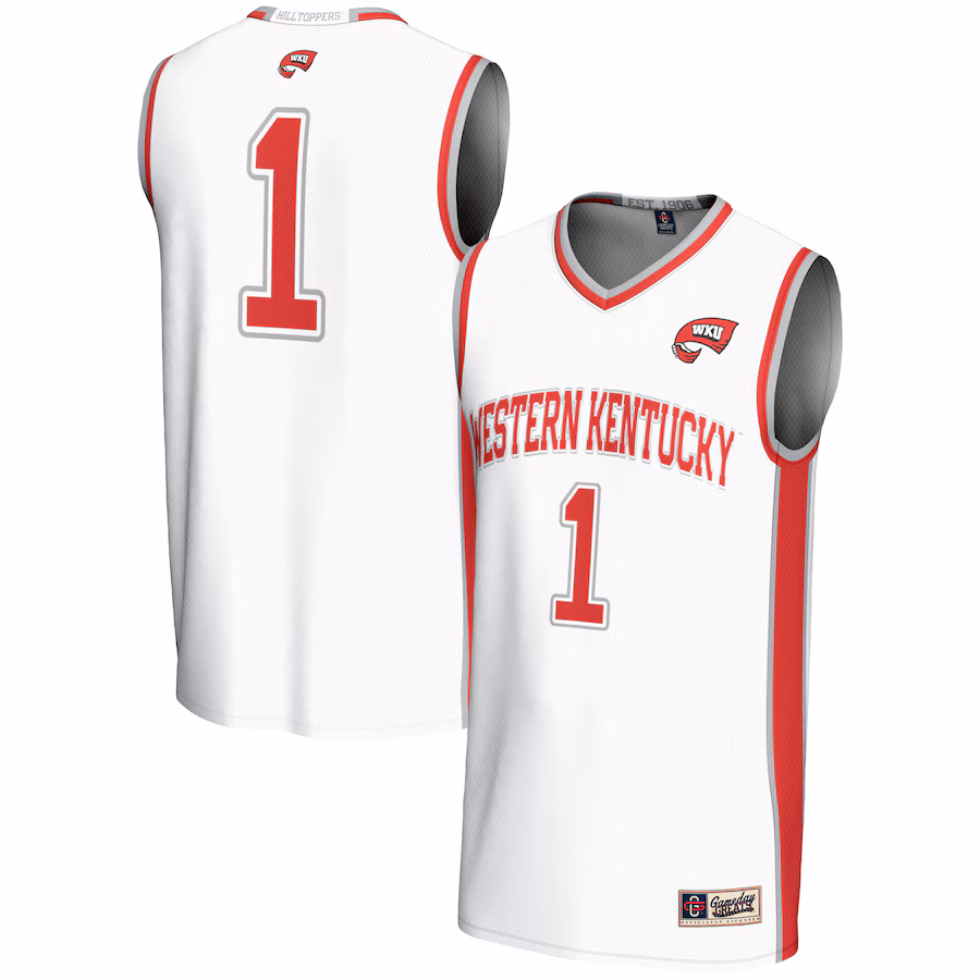 Male GameDay Greats #1  White Western Kentucky Hilltoppers  Lightweight Basketball Jersey