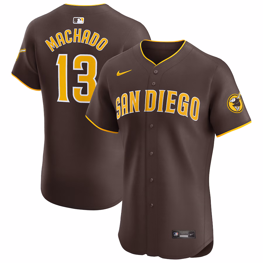 Men's San Diego Padres Manny Machado Nike Brown Road Elite Player Jersey
