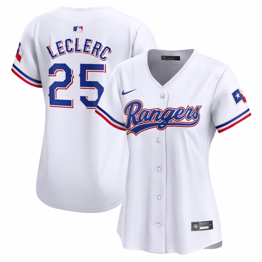 Women's Texas Rangers José Leclerc Nike White Home Limited Player Jersey