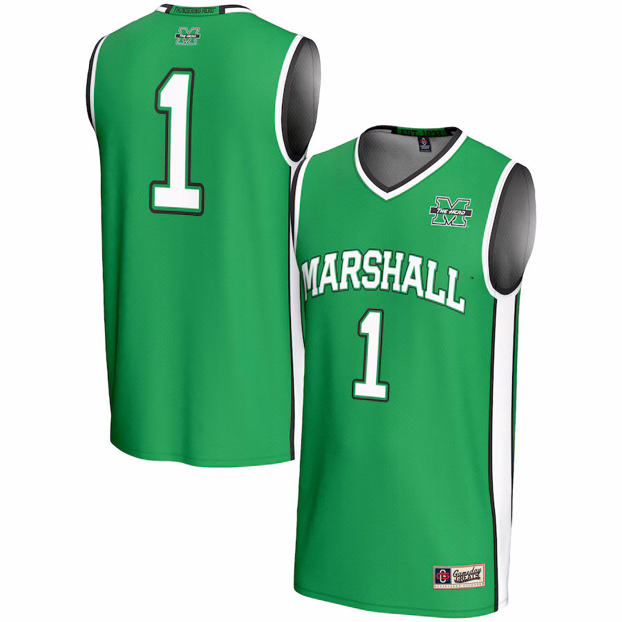 Men's GameDay Greats #1 Kelly Green Marshall Thundering Herd Lightweight Basketball Fashion Jersey