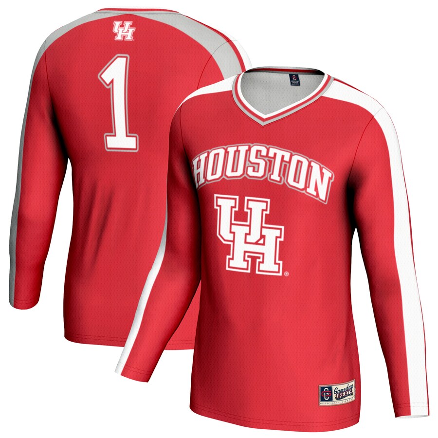 Youth GameDay Greats Red Houston Cougars #1 Lightweight Volleyball Fashion Jersey