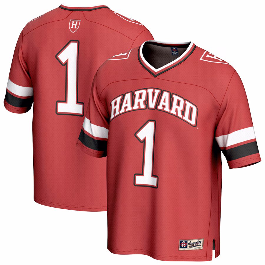 GameDay Greats #1 Crimson Harvard Crimson Lightweight Collegiate Football Fashion Jersey