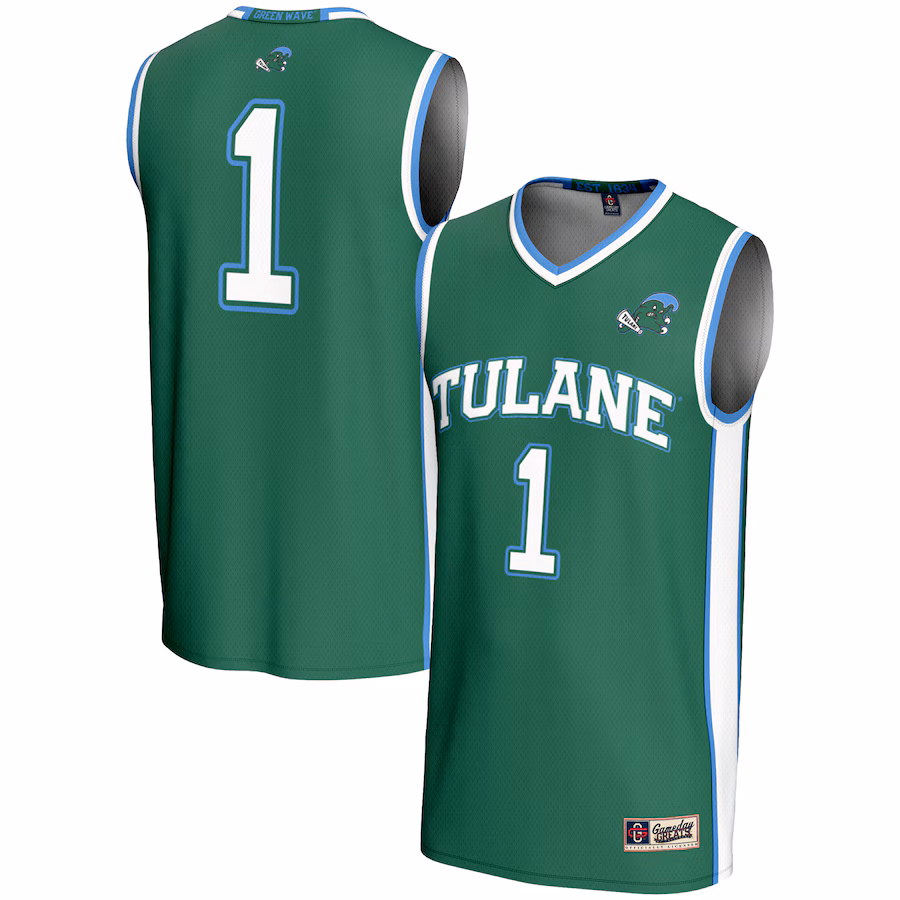 Men's GameDay Greats #1  Green Tulane Green Wave  Lightweight Basketball Jersey
