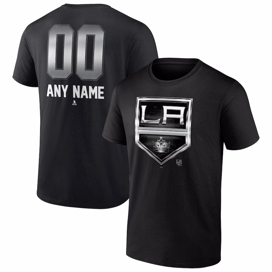 Men's Los Angeles Kings Black Personalized Midnight Mascot Logo T-Shirt