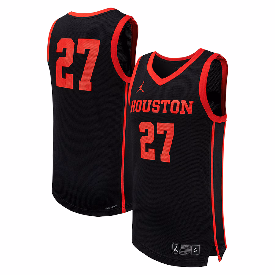Men's Jordan Brand #27 Black Houston Cougars Replica Basketball Jersey