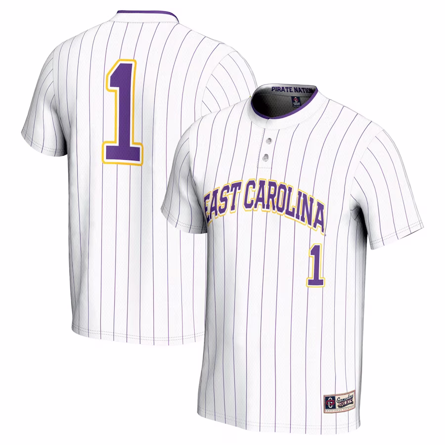 #1 ECU Pirates GameDay Greats Unisex Lightweight Softball Jersey - White