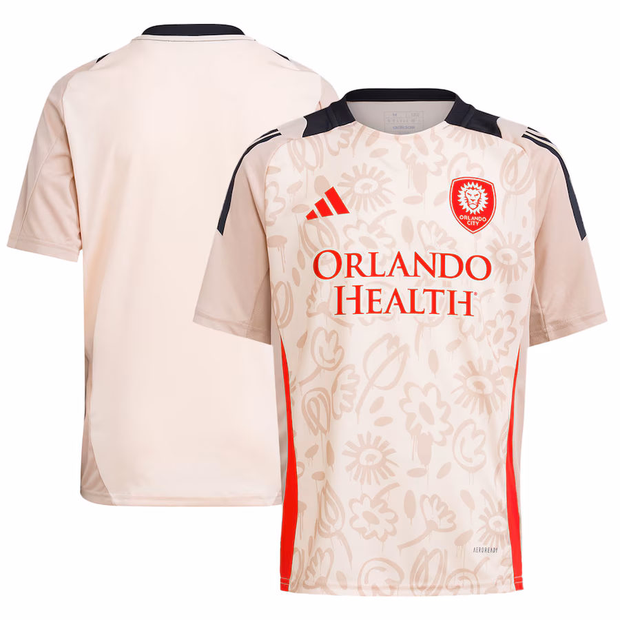 Youth Orlando City SC adidas Brown 2024 One Planet Pre-Match Top