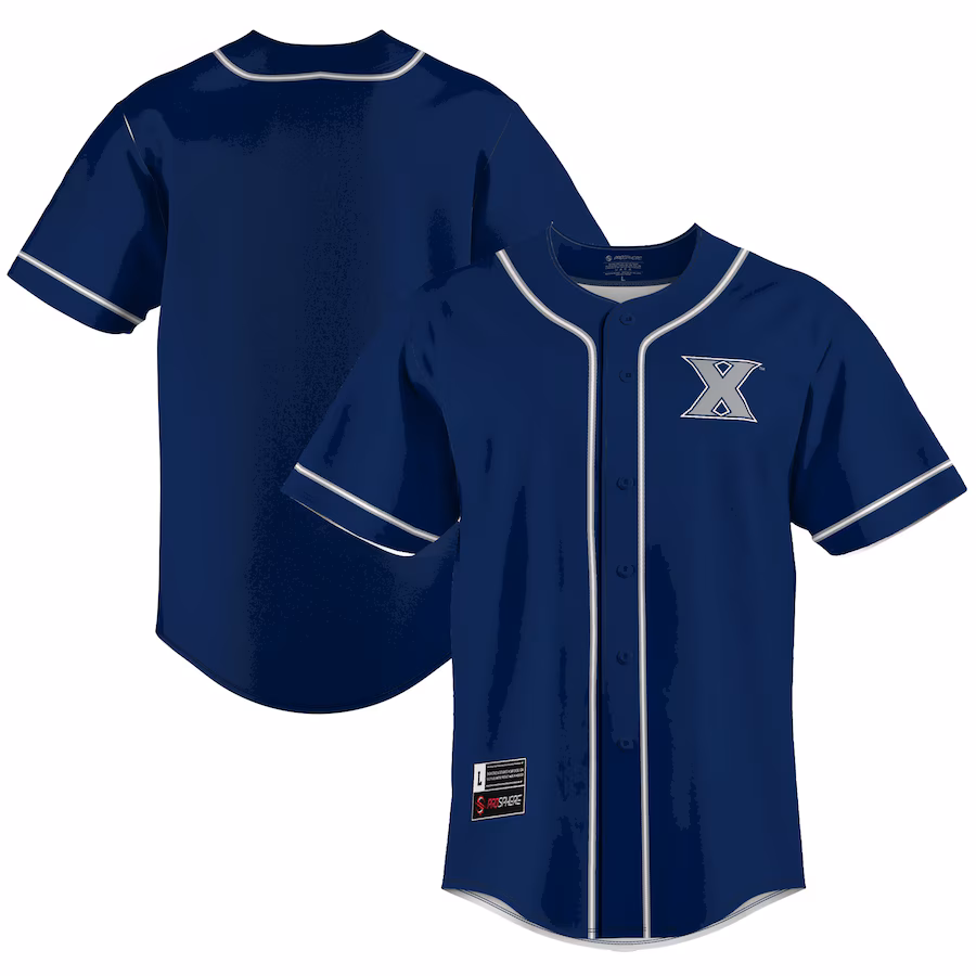 Men's GameDay Greats  Navy Xavier Musketeers  Lightweight Baseball Jersey