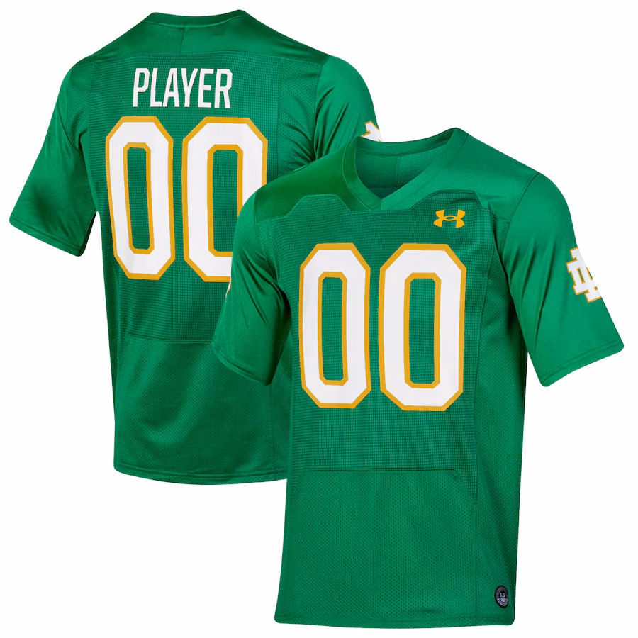 Notre Dame Fighting Irish Under Armour NIL Pick-A-Player Replica Football Jersey - Kelly Green