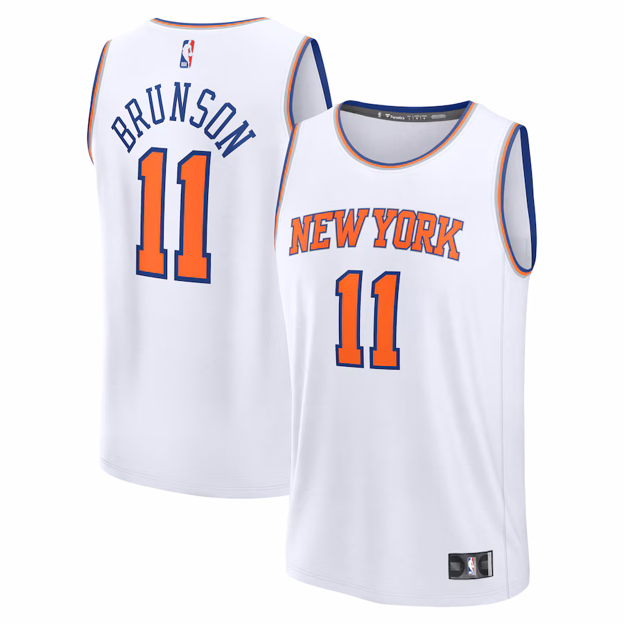 Youth New York Knicks Jalen Brunson Fanatics White Fast Break Replica Player Jersey - Association Edition