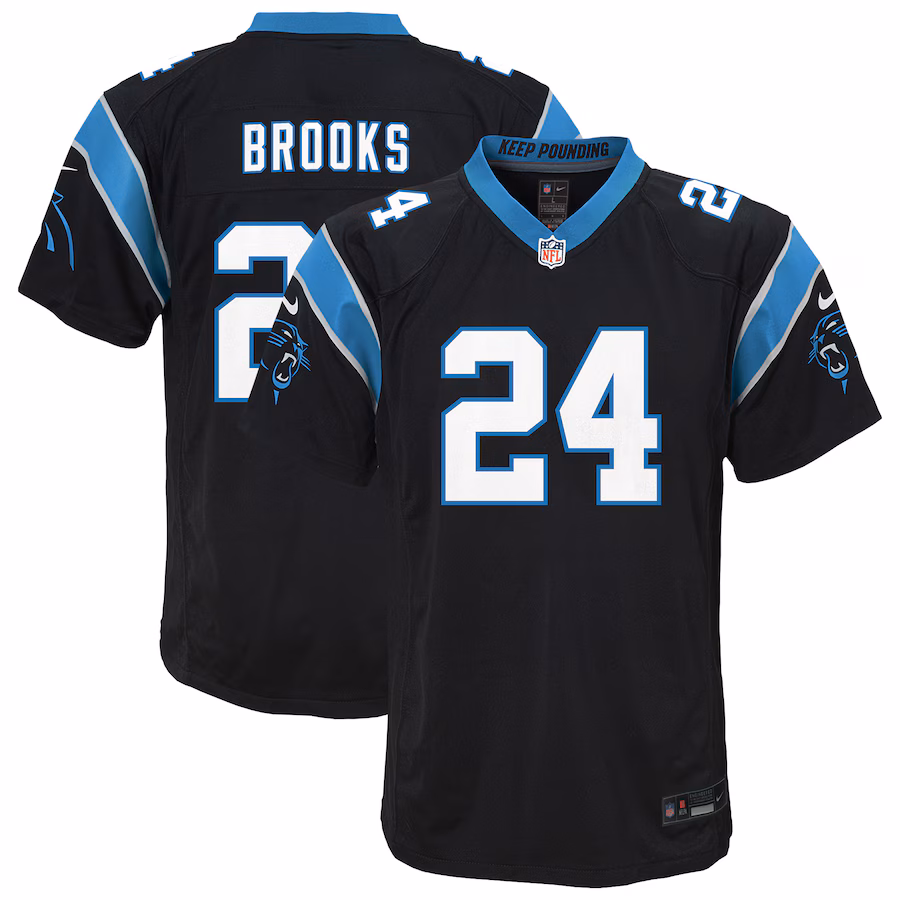 Youth Carolina Panthers Jonathon Brooks Nike Black Game Jersey