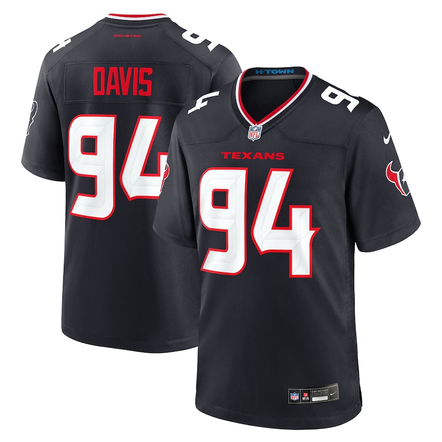 Men's Houston Texans Khalil Davis Nike Navy Team Game Jersey