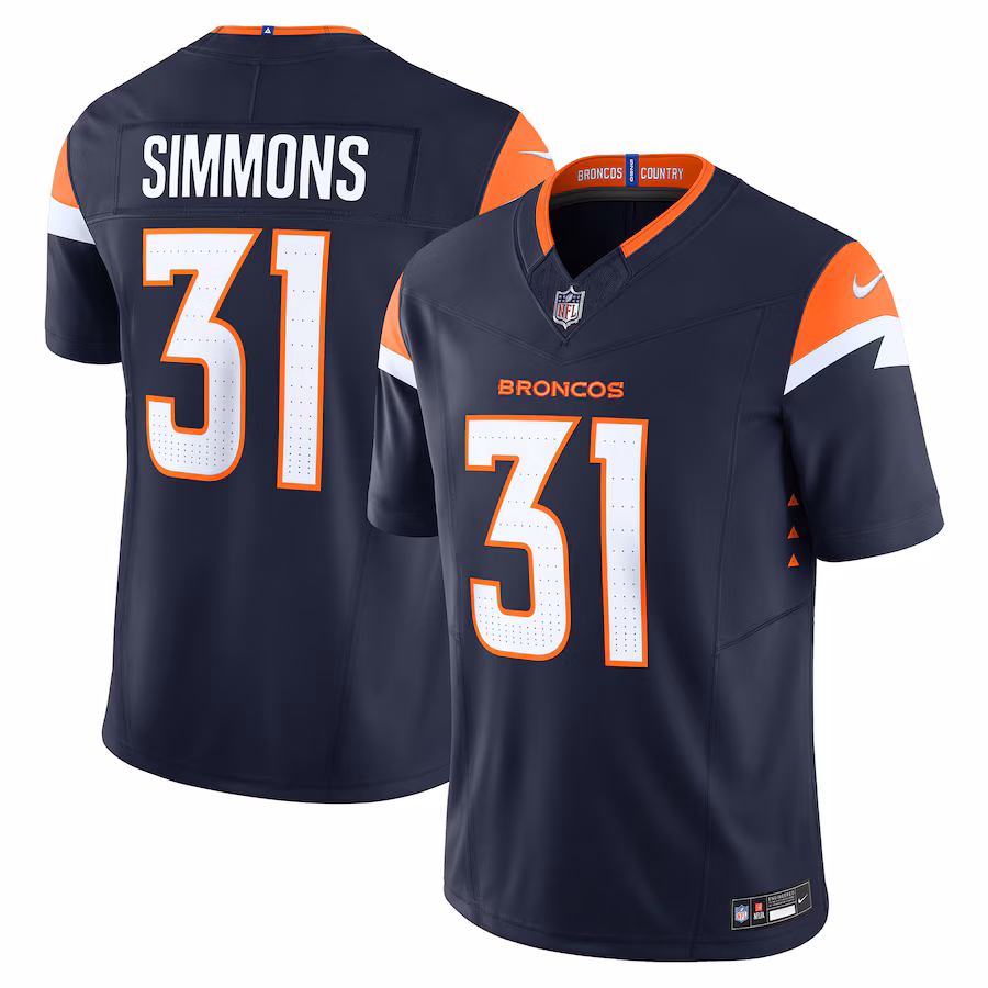 Men's Denver Broncos Justin Simmons Nike Navy Vapor F.U.S.E. Limited Jersey