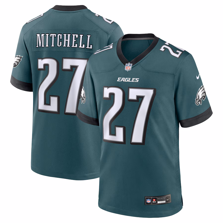Men's Philadelphia Eagles Quinyon Mitchell Nike Midnight Green Player Game Jersey