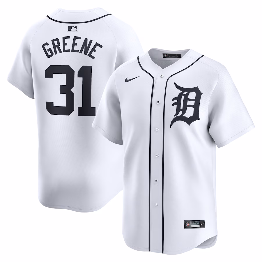 Youth Detroit Tigers Riley Greene Nike White Home Limited Player Jersey