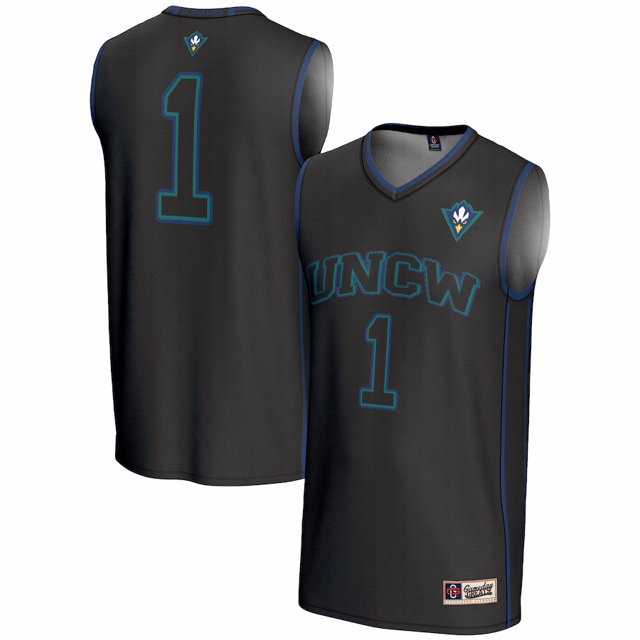 Male GameDay Greats #1  Black UNC Wilmington Seahawks  Lightweight Basketball Jersey