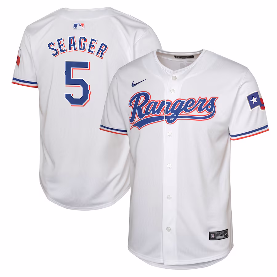 Youth Texas Rangers Corey Seager Nike White Home Limited Player Jersey