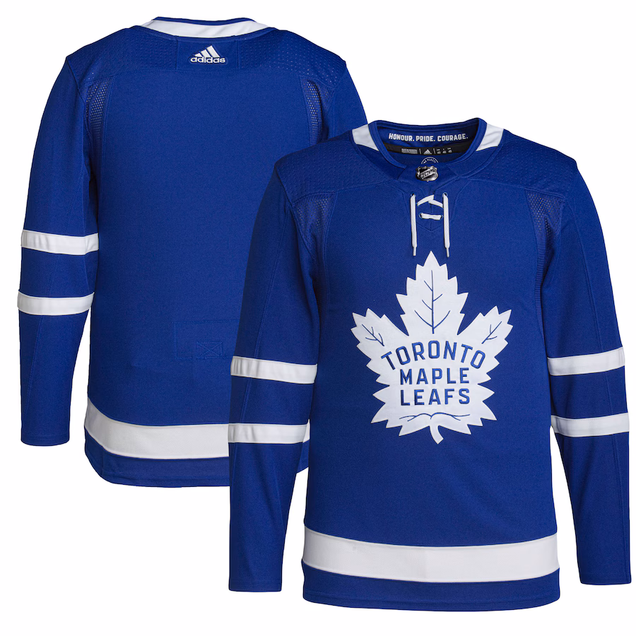 Men's Toronto Maple Leafs adidas Royal Home Primegreen Authentic Jersey