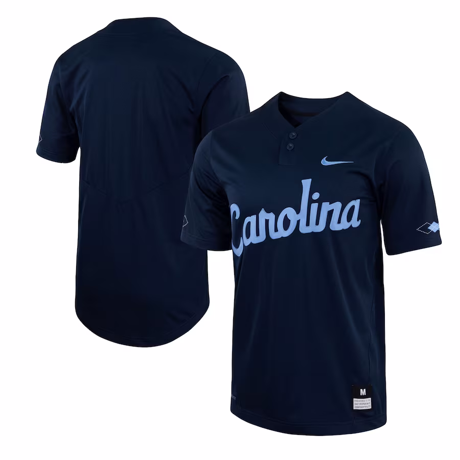 North Carolina Tar Heels Nike Two-Button Replica Baseball Jersey - Navy