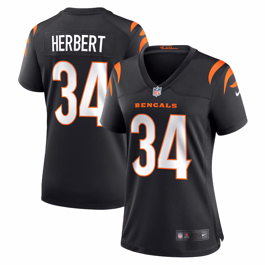 Women's Cincinnati Bengals Khalil Herbert Nike Black Game Jersey