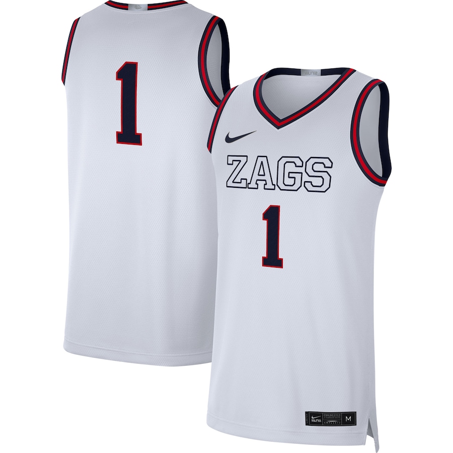 Men's Nike # White Gonzaga Bulldogs Limited Basketball Jersey