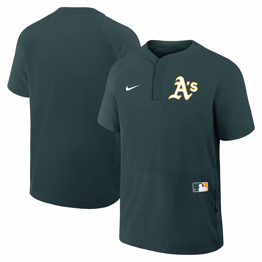 Men's Athletics Nike Green Authentic Collection Raglan Short Sleeve Windshirt