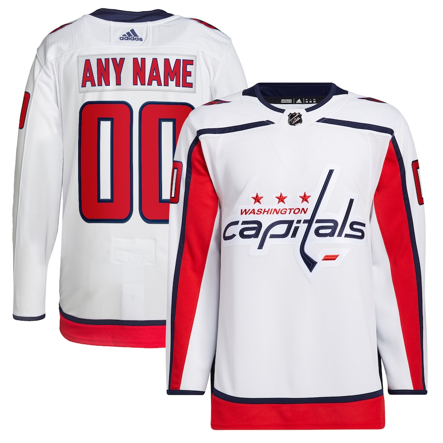 Men's Washington Capitals adidas White Away Primegreen Authentic Custom Jersey