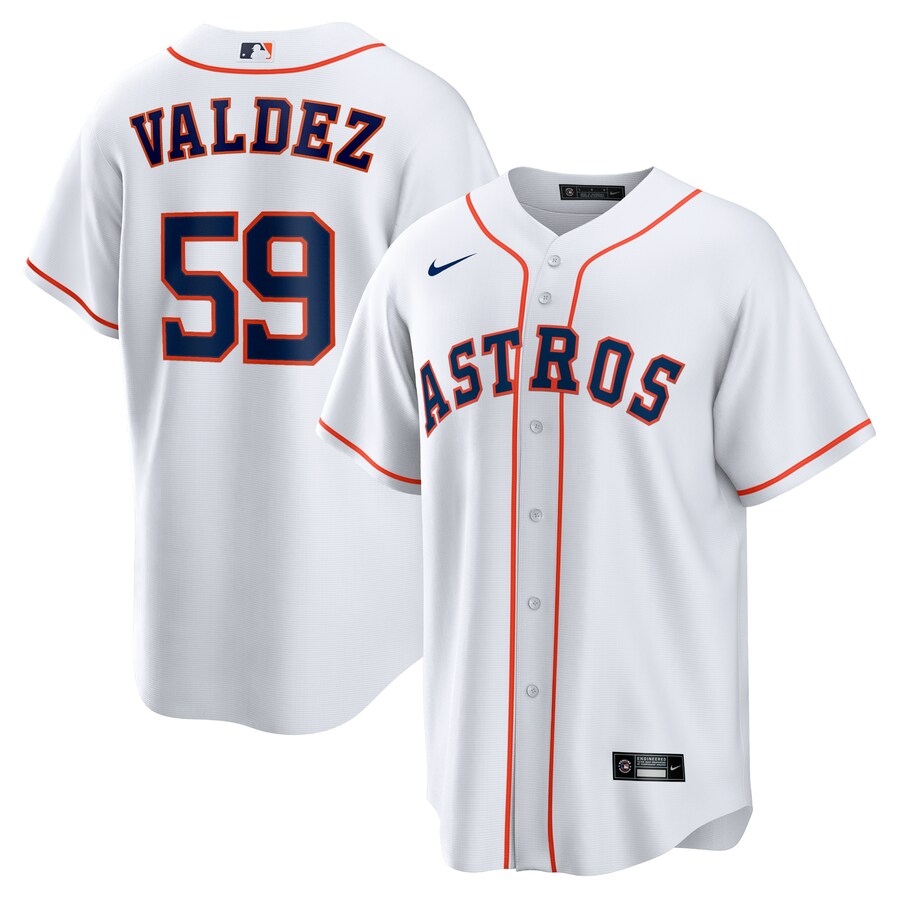 Men's Houston Astros Framber Valdez Nike White Home Replica Jersey