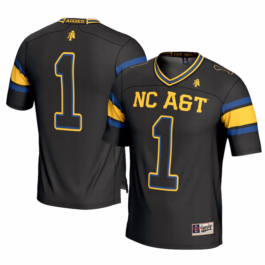 Men's GameDay Greats #1 Black North Carolina A&T Aggies Football Jersey