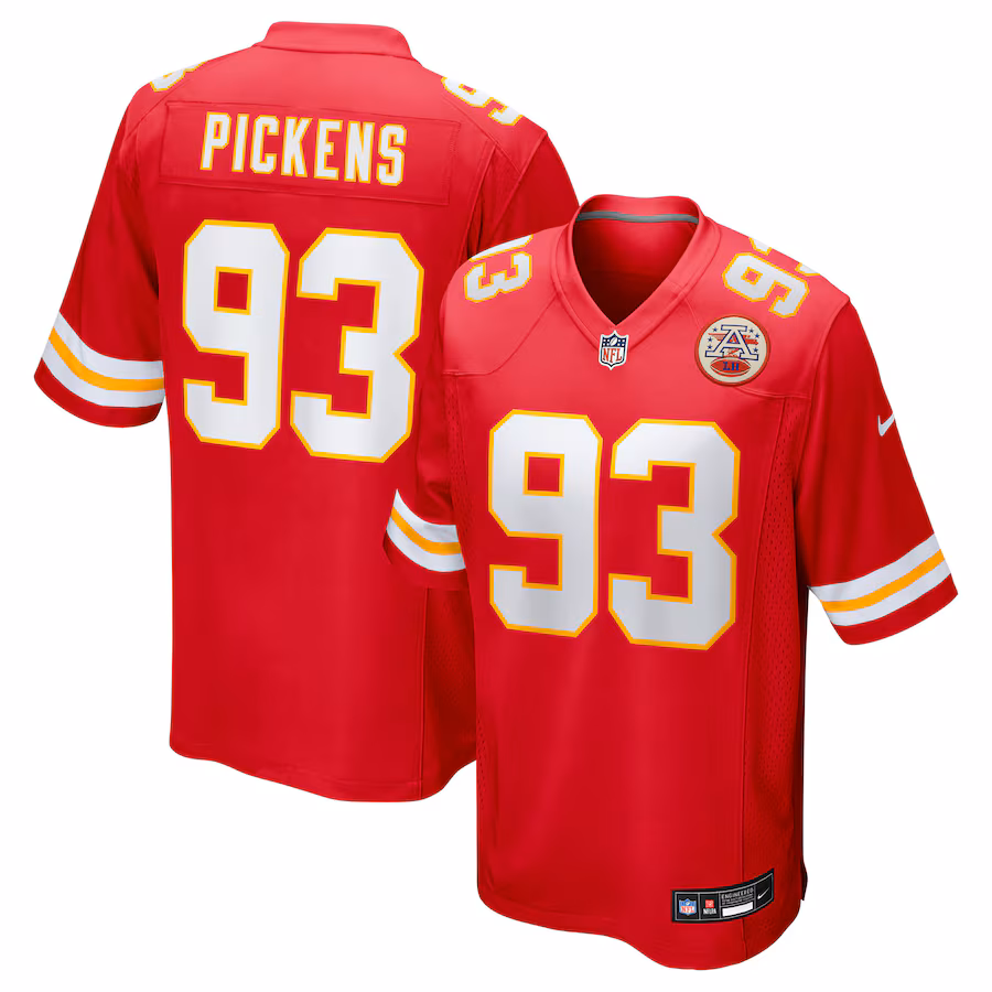 Men's Kansas City Chiefs Zacch Pickens Nike Red Team Game Jersey