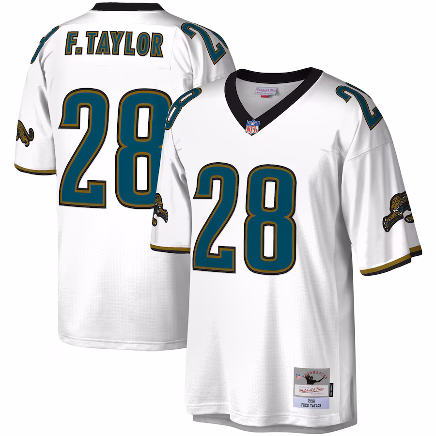 Men's Jacksonville Jaguars Fred Taylor Mitchell & Ness White Legacy Replica Jersey