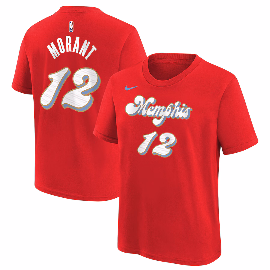 Youth Memphis Grizzlies Ja Morant Nike Red 2024/25 City Edition Name & Number T-Shirt