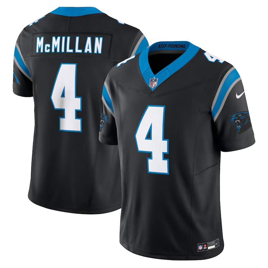 Men's Carolina Panthers Tetairoa McMillan Nike Black Team Vapor F.U.S.E. Limited Jersey