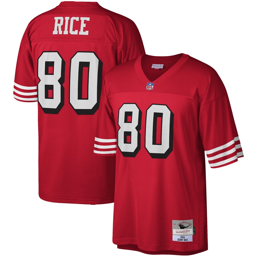 Men's San Francisco 49ers Jerry Rice Mitchell & Ness Scarlet Legacy Replica Jersey