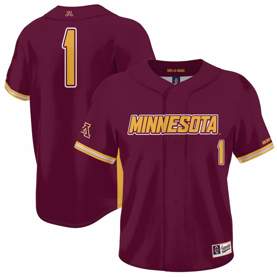 #1 Minnesota Golden Gophers GameDay Greats Youth Baseball Jersey Lightweight - Maroon