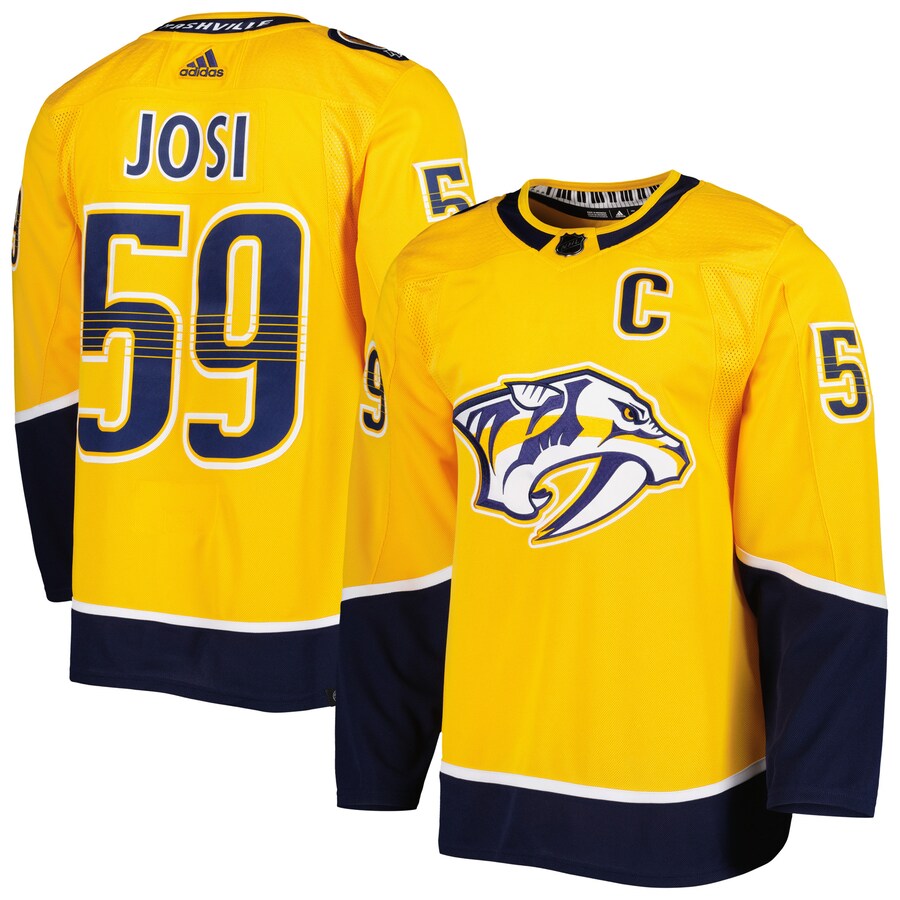 Men's Nashville Predators Roman Josi adidas Gold  Primegreen Authentic Pro Player Jersey