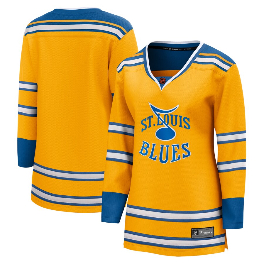 Women's St. Louis Blues Fanatics Branded Yellow Special Edition 2.0 Breakaway Blank Jersey