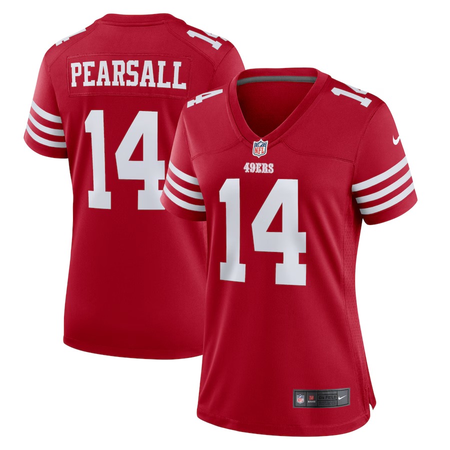 Women's San Francisco 49ers Ricky Pearsall Nike  Scarlet Team Game Jersey