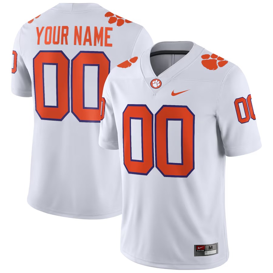 Clemson Tigers Nike Custom Football Game Jersey - White
