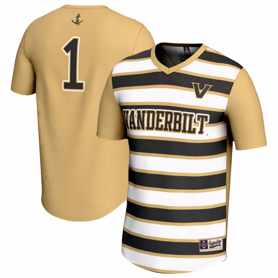 Unisex GameDay Greats #1 Gold Vanderbilt Commodores Lightweight Soccer Fashion Jersey
