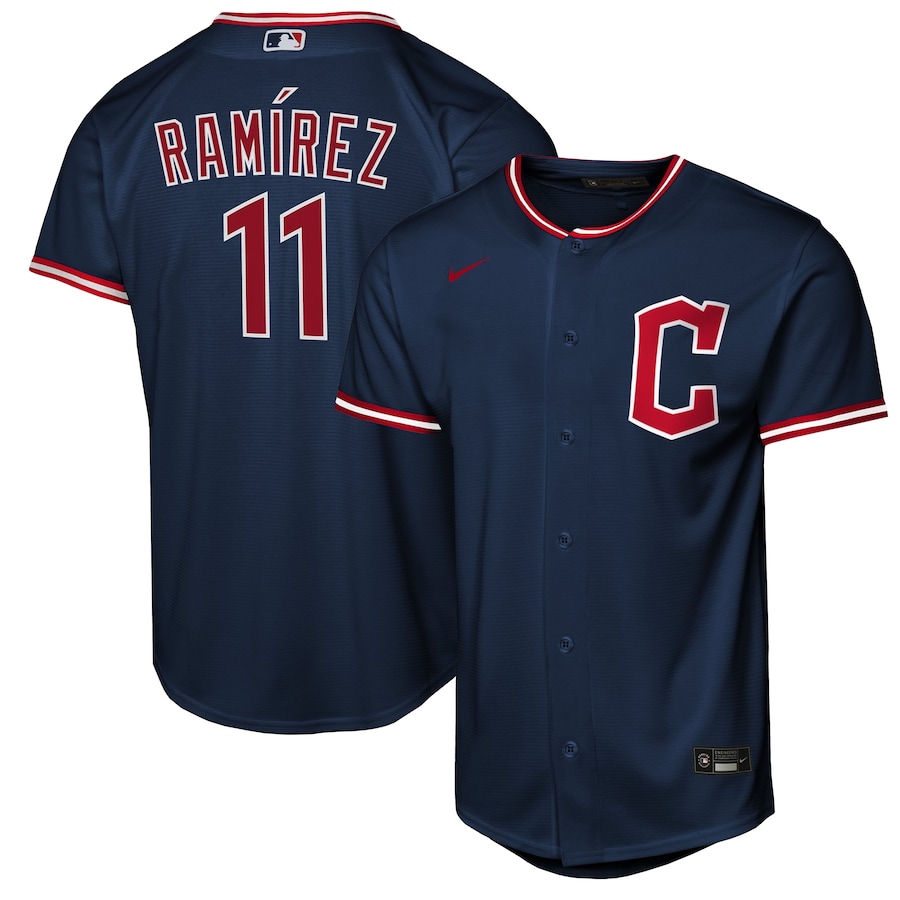 Youth Cleveland Guardians José Ramírez Nike Navy Alternate Replica Player Jersey